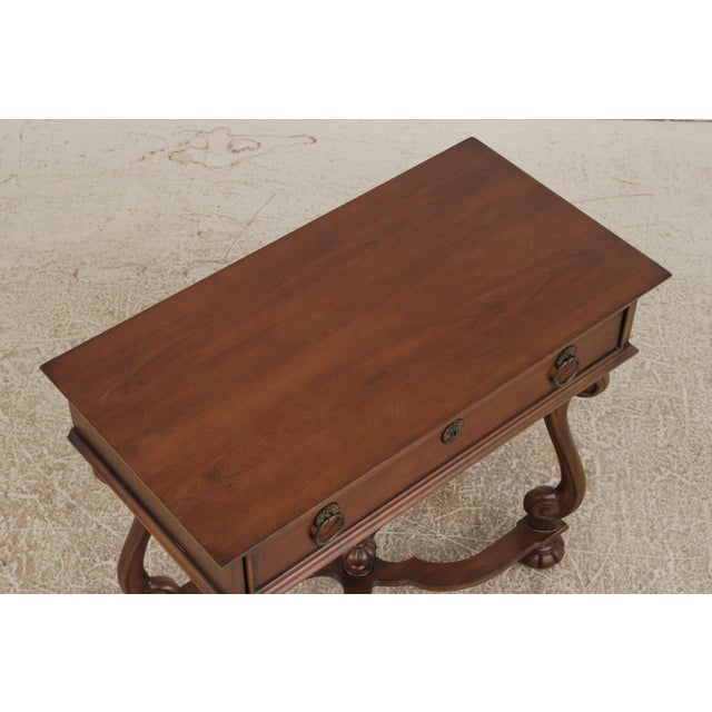 Wood Hickory Chair Continental Mahogany Console Library Table For Sale - Image 7 of 16