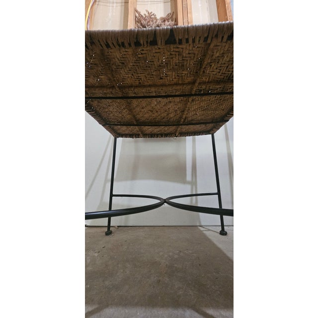 Solid Wrought Iron and Raffia/Rattan Uniquely Treated Armchairs - Set of 3 For Sale - Image 11 of 13