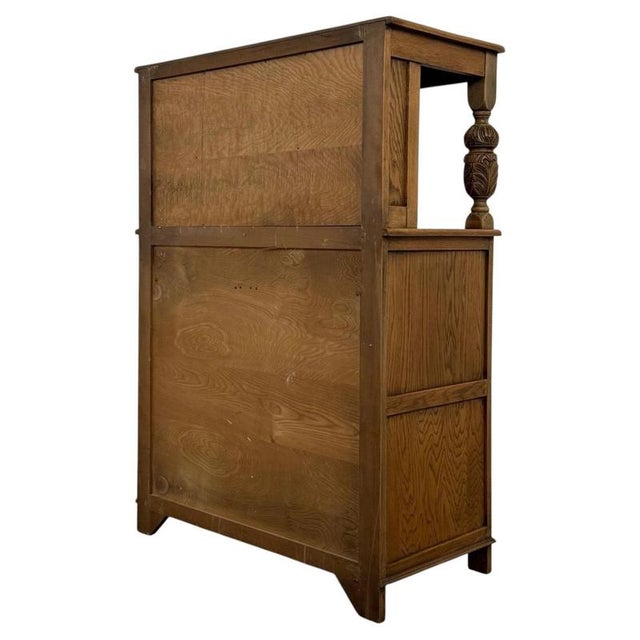 Antique English Golden Oak Court Cabinet, 1900s For Sale - Image 9 of 13