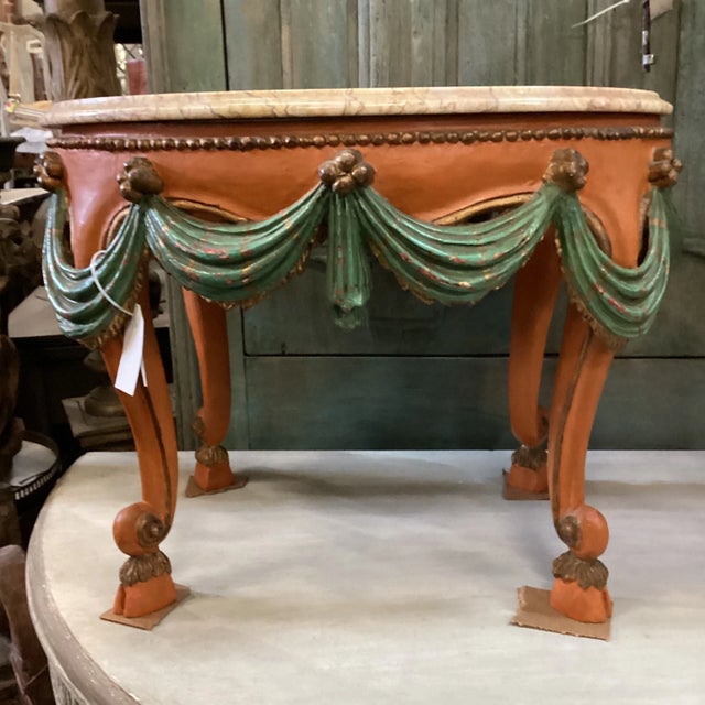 Early 20th Century Petite Burnt-Orange Side Table From Italy For Sale - Image 9 of 12