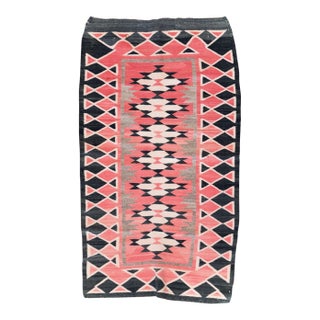 Galerie Shabab Collection Tribal Mid-20th Century Handmade American Navajo Flatwoven Throw Rug For Sale