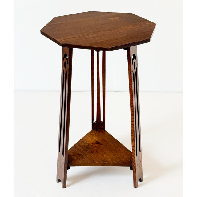 Arts & Crafts English Occasional Table of Oak From the Arts and Crafts Period For Sale - Image 3 of 13