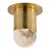 Kelly Wearstler for Visual Comfort Signature Melange Mini Monopoint Flush Mount in Antique-Burnished Brass with Alabaster For Sale