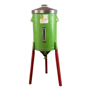 Early to Mid-20th Century Antique Rustic Gravity Cream Separator Green Metal Can on Red Legs