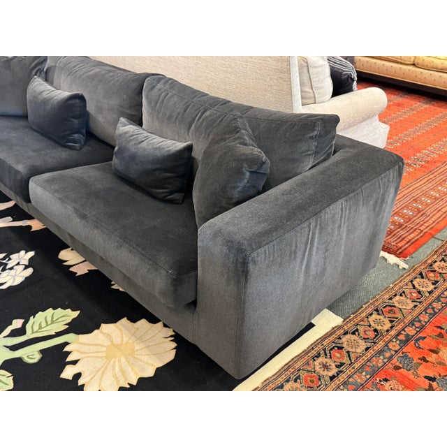 Textile Limn Italia Charcoal Gray Sofa For Sale - Image 7 of 12
