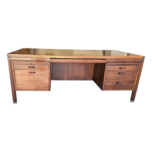 Mid 20th Century Jens Risom Walnut Executive Desk For Sale