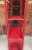 Vintage Rattan Etagere Bookcase in Vermillion Red Faux Tortoise Shell Finish - Newly Painted For Sale - Image 9 of 12