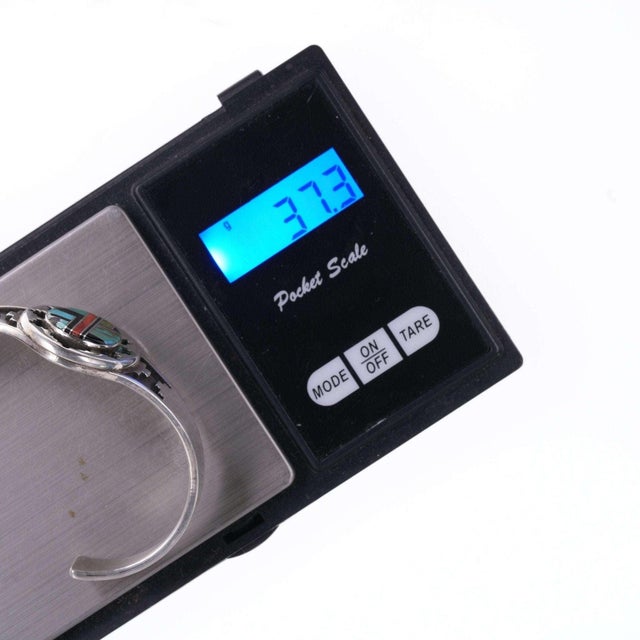 Jerry Cowboy Navajo Sterling silver Multi-stone channel inlay bracelet For Sale - Image 10 of 10