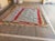 Handmade Cotton Area Rug, Blue and White Striped Scalloped Rug With Red Border - 10'x14' For Sale - Image 9 of 13