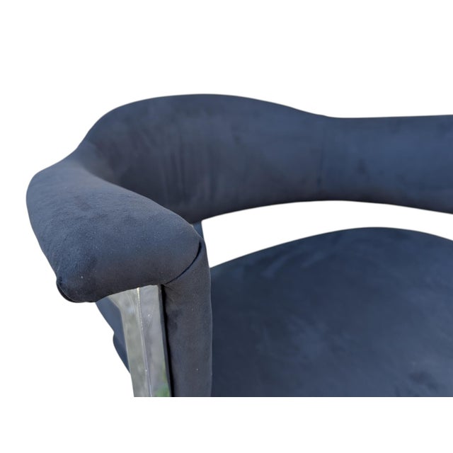 Dining Chairs in Steel and Black Velvet, 1970s, Set of 6 For Sale - Image 15 of 18