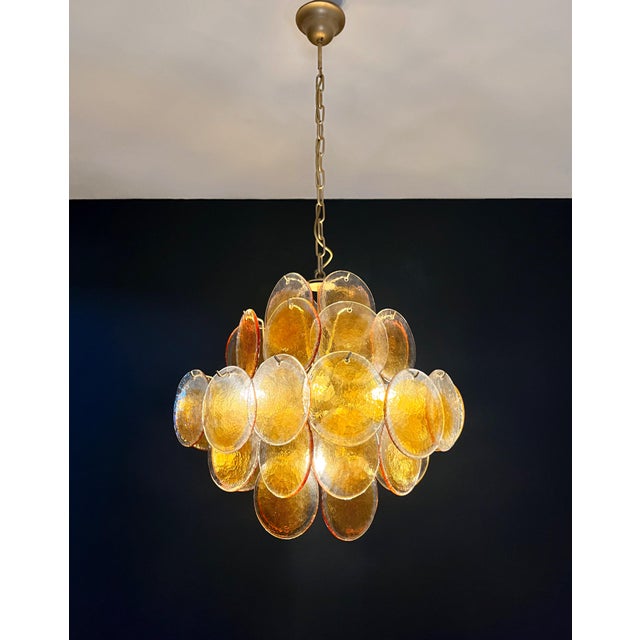 Vintage Italian Amber Murano Glass Chandelier, 1990s For Sale - Image 15 of 18