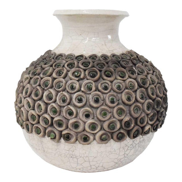 Mid 20th Century Large Modern Studio Ceramic Vase For Sale