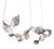 Dune 8 Curve Chandelier with Silver Anodized Shades by Daniel Becker For Sale