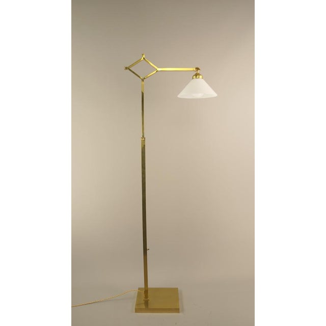 Contemporary Brass Extendable Floor Lamp with Adjustable Shade, Germany, 1940s For Sale - Image 3 of 14