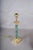 Green Malachite-Style Column Table Lamp with Structured Shade, 1980s For Sale - Image 9 of 12