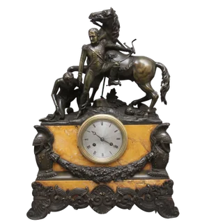 Early 19th Century Marble & Bronze Mantle Clock