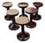 Studded Wooden Stools, 1970s, Set of 6 For Sale