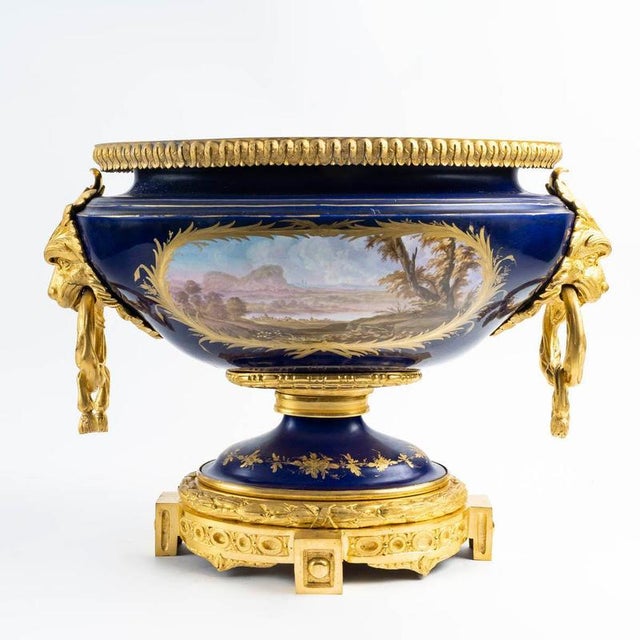 Blue Large 19th Century Napoleon III Porcelain and Gilt Bronze Bowl from Sèvres For Sale - Image 8 of 10