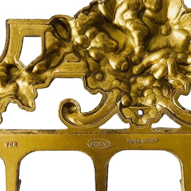 Metal Vintage Italian Wall Coat Rack in Brass, 1960s For Sale - Image 7 of 8