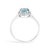 Early 21st Century 10K White Gold Blue Aquamarine and 1/10 Cttw Diamond Halo Ring For Sale - Image 5 of 7