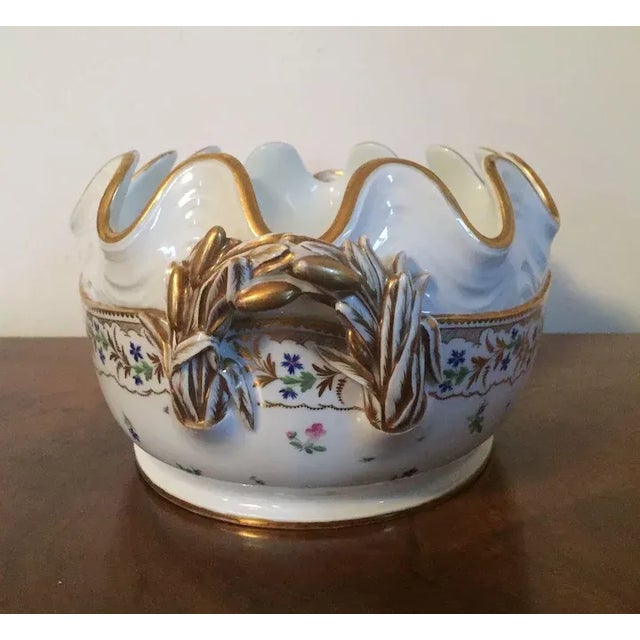 Large 18th Century French Porcelain Centerpiece Cachepot For Sale - Image 4 of 11