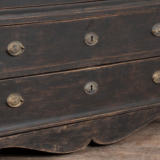 19th Century Large Black Chest of Five Drawers From Denmark For Sale - Image 15 of 18