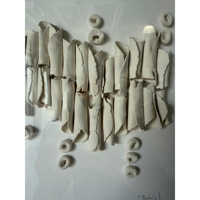 1990s 1990s Vintage Signed C. Marhg Sirt Organic Ceramic Wall Sculpture in Shadow Box Frame For Sale - Image 5 of 12