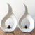 Glass Postmodern Sculptural White Flame Ceramic Table Lamps For Sale - Image 7 of 10