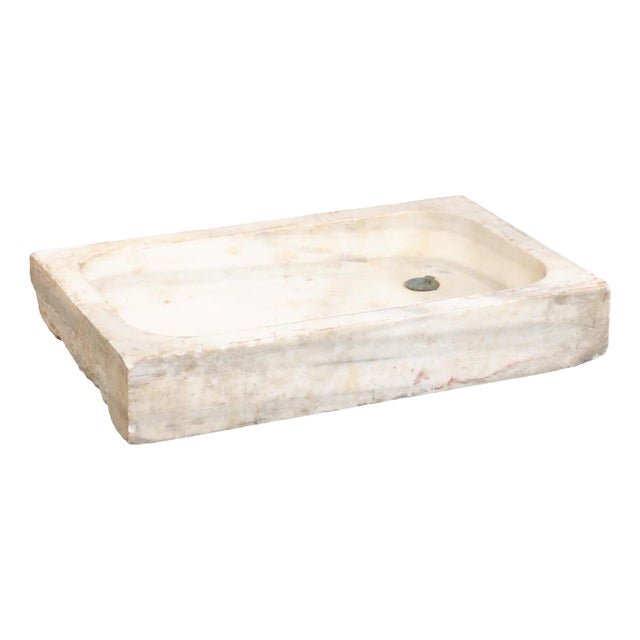 19th Century Spanish White Marble Sink For Sale