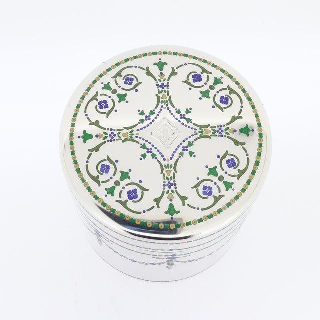Antique Art Deco Tiffany & Co. Sterling Silver & Mosaic Enameled Box For Sale In Philadelphia - Image 6 of 12