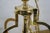 Vintage Brass 6 Arm Hollywood Regency Geometric Chandelier Pendant Light 24" For Sale - Image 11 of 18