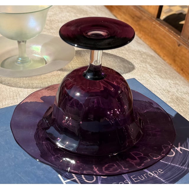 Carder Steuben Amethyst Art Glass Footed Bowl & Underplate.