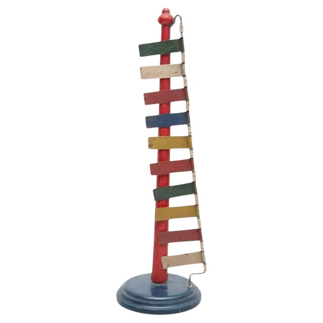 Mid-Century Modern Red, Blue, Yellow, Green and White Metal Sculpture, 1950s For Sale