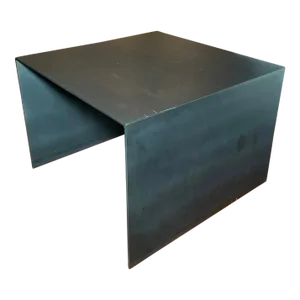 Vintage Modernist Style Square Raw Steel Side Table