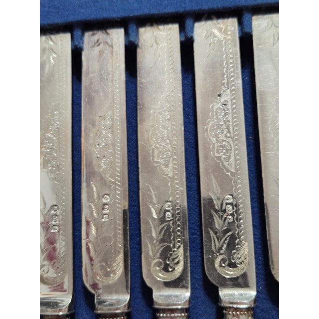 Antique Victorian Mappin Brothers Cased 24-Piece Mother of Pearl Fruit & Dessert Cutlery Service For Sale - Image 10 of 10