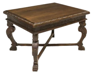 19th Century Italian Renaissance Revival Antique Figural Draw Leaf Dining Table