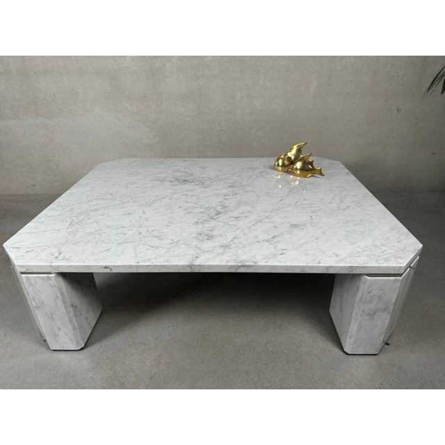 Vintage Coffee Table in Carrara Marble For Sale - Image 11 of 11