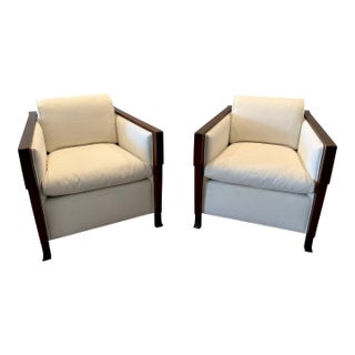 Bill Sofield Baker Furniture Salon Lounge Chairs - Pair For Sale