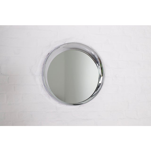 Kinetic Round Chrome-Plated Steel Mirror, 1970s For Sale - Image 3 of 6