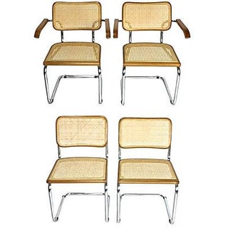 Marcel Breuer-Style Cesca Dining Chairs- Set of 4 For Sale
