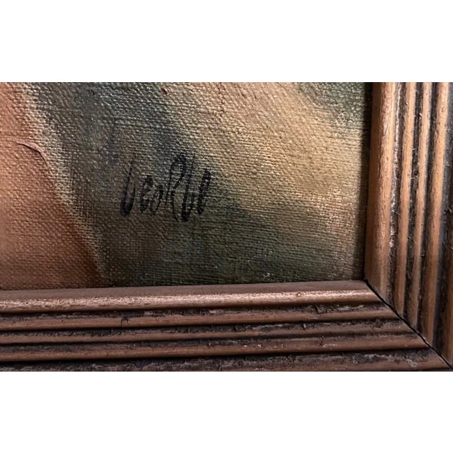 Pink ”Little Ballerina” MCM Portrait Signed Oil Painting For Sale - Image 8 of 12