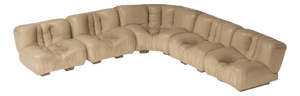 Modular Sofa in Beige Leather attributed to Rossi Di Albizzate, Italy, 1970s, Set of 5