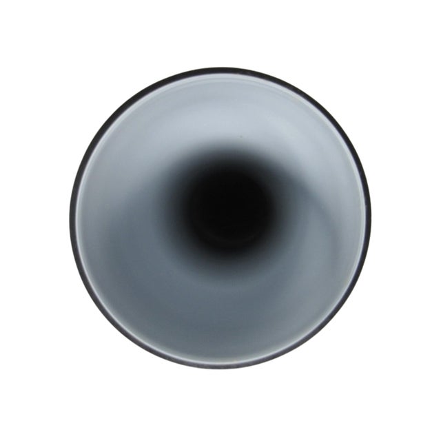 Glass Czech/Bohemian Black Hourglass Vase White Interior For Sale - Image 7 of 8