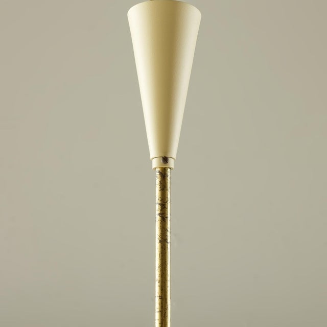 Gold Mid-Century Modern Italian Spider Pendant Light in Brass and Murano Glass, 1950s For Sale - Image 8 of 9