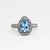 Platinum ring by "Pristine" with 1.49 carat pear shape Aquamarine and 114 round diamonds weighing 1.21 carats, 8.23g