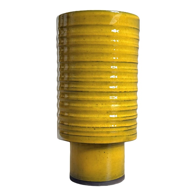 Circa 2018 Elisa De Marchi and Roberto Casagrande Picta Contemporary Italian Yellow Glazed Ceramic Vase For Sale