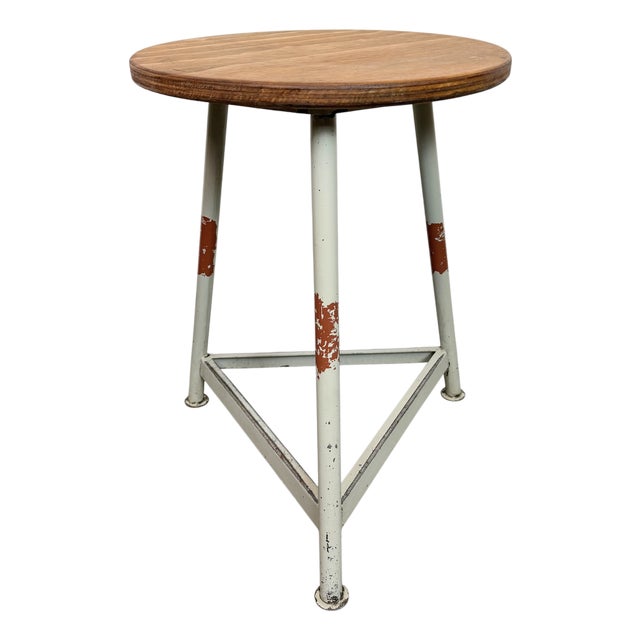 Industrial Grey Workshop Stool, 1960s For Sale