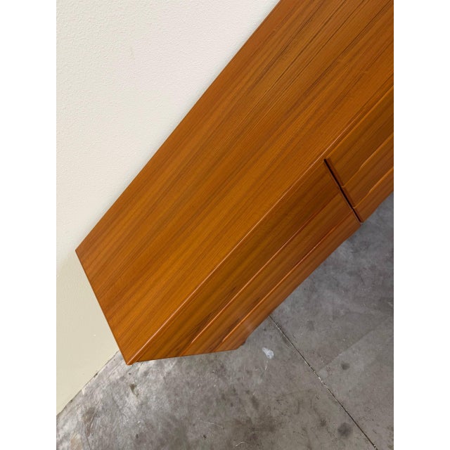 Danish Mid Century Modern Teak 9 Drawer Dresser Long Scandinavian Lowboy 1960s For Sale - Image 9 of 10