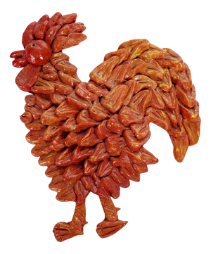 French Glazed Ceramic Rooster, 1970