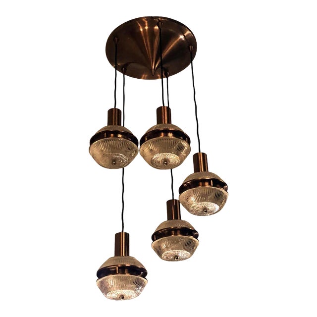 1960s Five Pendant Flush Mount by Stilnovo For Sale